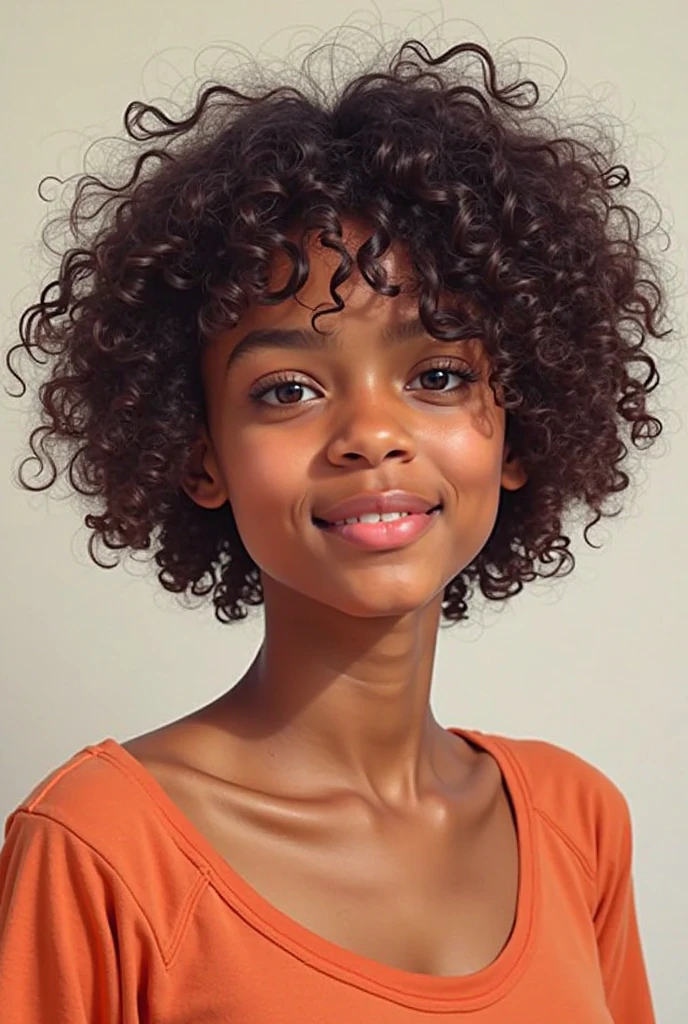 (masterpiece, best quality), (((dark-skinned))), ébène profond 1girl, Beau visage, wavy hair, visage enfantin