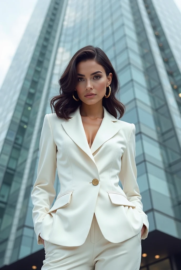 Capturing the confident Ari in a vivid, pulsating cityscape, she struts with poise donning her sleek monochrome ensemble, oozing a blend of undeniable power and sublime feminine grace as the very embodiment of modern femininity. <lora:zmxywq18f9cb3591ela77:1>
