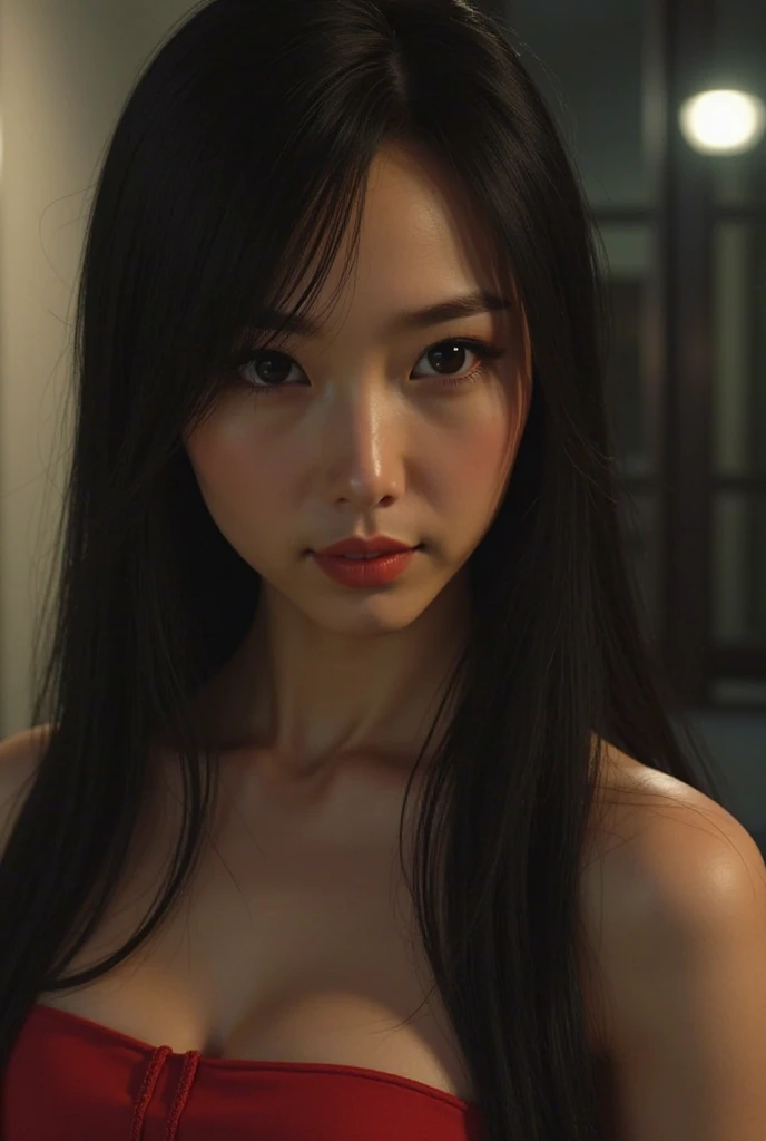 1girll, exposed bare shoulders, Short shoulder-length hair,, peacful, peacful, (Realistic detailed eyes, Natural skin texture, Realistic facial details), vibrant detail, finedetail, nakeness