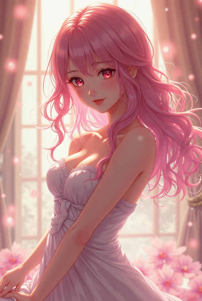 Anime girl showing nipples