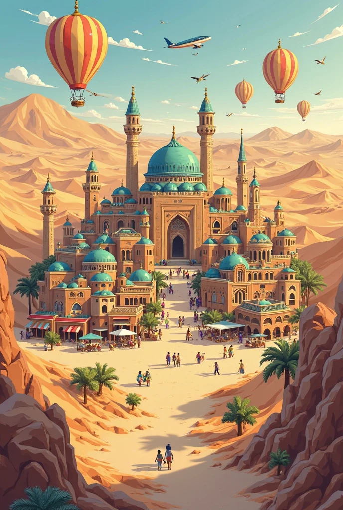 temperate desert, Stately, minaret , contemporary fantasy tilt-shift, high angle <lora:Stylized_Setting_SDXL:1.0> Isometric_Setting