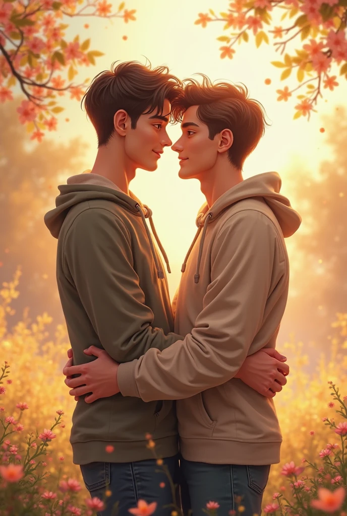 Two friend anout to hug as a friend male and male game like character handsome about