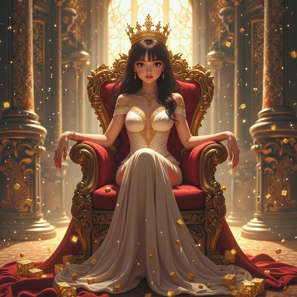NSFW, (masterpiece, highest quality, the most important work:1.5), ultra detailed, high resolution, 16k, the most beautiful face in the world, highly detailed beautiful face and eyes, shiny skin, fine cloth texture, BREAK, (breathtaking and stunning princess:1.5), deeply in love, full of elegance. (solo), (full body:1.5)