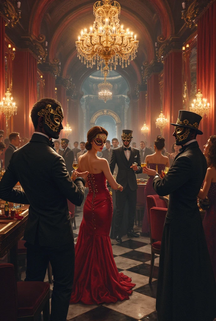 At the charity event, recreated in the style of photorealism, the hall is filled with a high society glamorous atmosphere. Elegant ladies in sumptuous outfits with plumes and diamonds glitter against the backdrop of an exquisite interior filled with flowers and candles. In their company whispered refined conversations and sounds of music create an atmosphere of magic.
Supported by solid gentlemen, in expensive suits and with exquisite accessories, delicately communicate with ladies, surrounding them with care and attention. Their confident movements and noble manners captivate the eye, creating the impression of powerful and influential personalities.
Anthropomorphic cyborgs stand out among the guests, blending into the crowd indistinguishable from real people. Their metallic details and cybernetic patterns attract attention and draw interesting glances. Their presence adds mystery and wonder to the already rich festive atmosphere of the charity event, best quality, high quality, absurdres, masterpiece, beautiful, intricate details, 1/2 body crop, slim body, beautiful figure, magnificent anatomy, (intricate details:1.12), HDR, (intricate details, hyper-detailing:1.15), (natural skin textures, hyper realisitc, soft light, Sharp:1.2)
