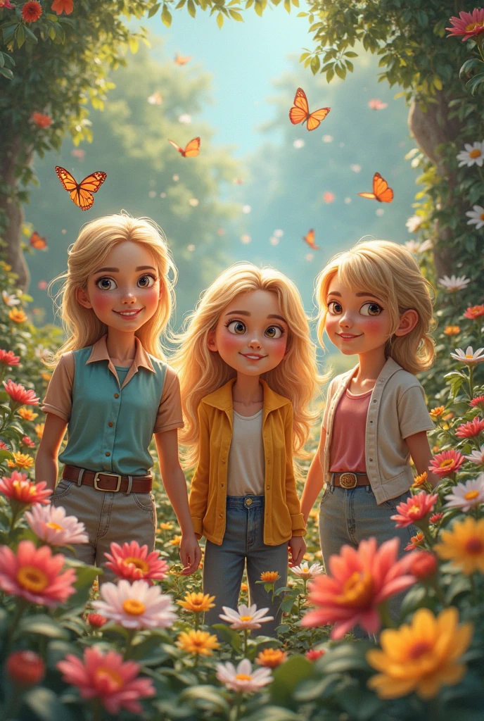 Naked Greta Thunberg with her friends in her garden 