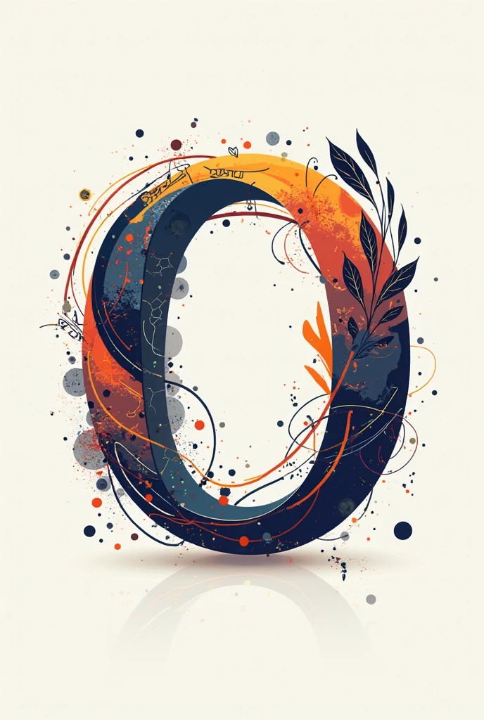 Create a logo with the letter L with several things around it with the main color orange.