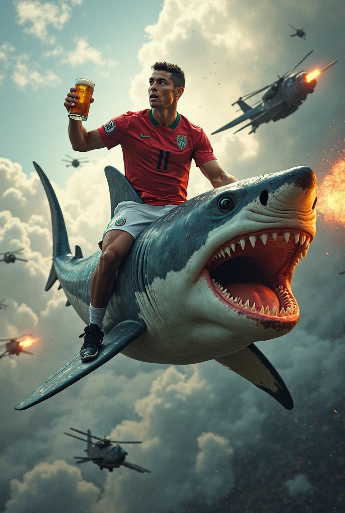 You can generate Messi riding a shark with the World Cup in his right hand and above them is a gragon throwing fire