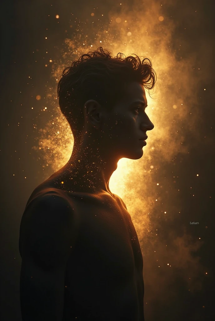 18 year old boy with 3C curly hair, Bulked Ectomorph, TURNED ON YOUR BACK, staring at the nothing