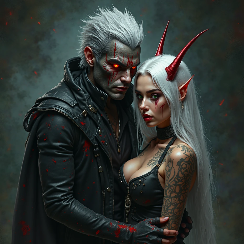 blonde woman with horns and devil face in dark room with red eyes, Tom Bagshaw und Sabbas Apterus, portrait of Demon Girl, wlop and andrei riabovitchev, karol bak and peter mohrbacher, Portrait of a female demon, Demon Girl, Portrait Demon Half Man, Abaddon und Magali Villeneuve, diablo 4 lilith