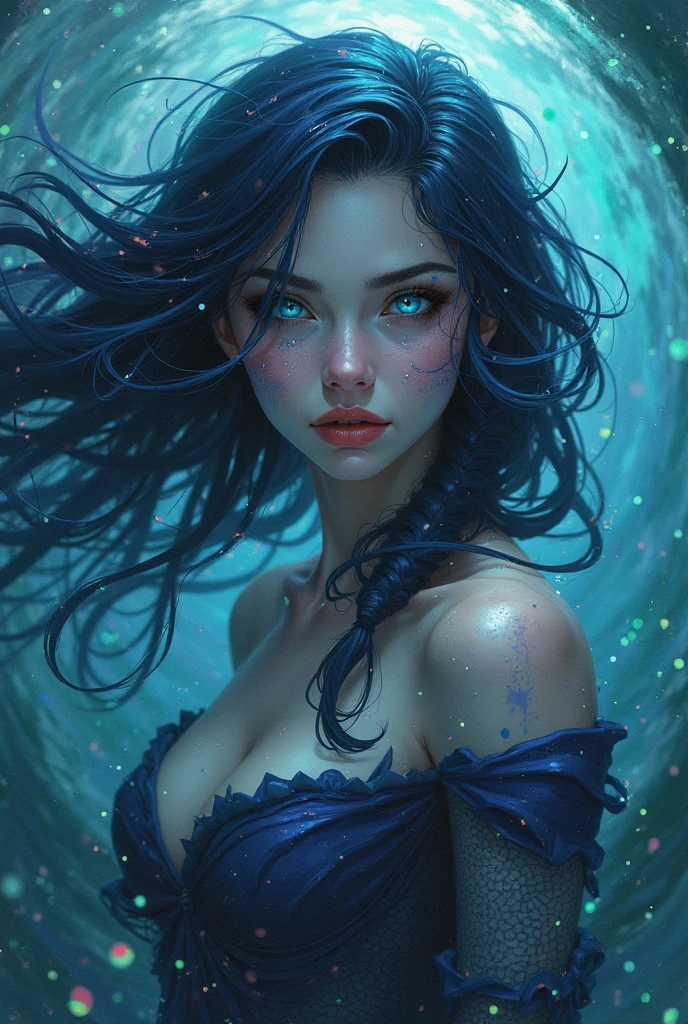 modelshoot style, (extremely detailed CG unit 8k wallpaper), chaotic storm of intricate liquid smoke on the head, stylized beauty full-length abstract portrait, wet-skin, by Petros Afshar, Ross Tran, Tom Whalen, Peter Mohrbacher, Artgerm, shattered glass, (((bubbling underwater scenery)) octane radiant light render highly detailed, sweet and vibrant