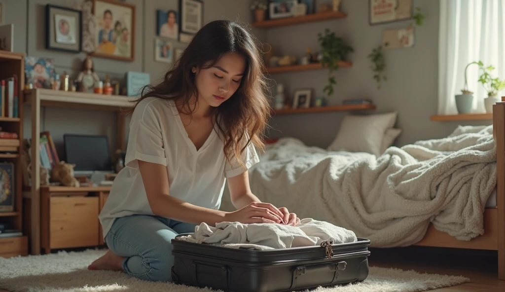 Lucy with a suitcase
