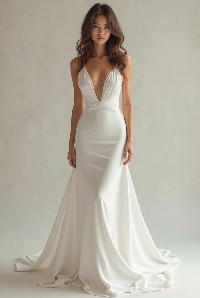 Haute_Couture beautiful American woman posing in a huge dress, in the style of intricate cut-outs, ruslan lobanov, meticulous attention to detail, ivory, briana mora, hand-painted details, streamlined design