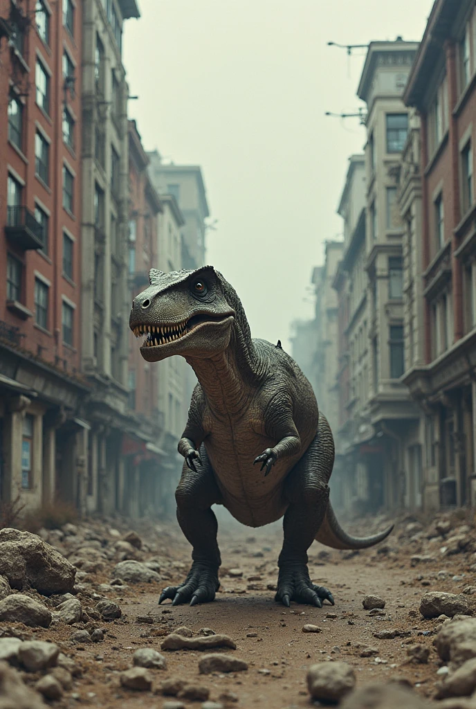 Dinosaur holding a gun