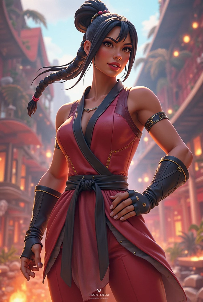LiMei,black hair,brown eyes,ponytail,
skin tight,midriff,navel,
vest,(red pants:0.8),fantasy,night,mortal kombat,
(insanely detailed, beautiful detailed face, masterpiece, best quality),solo,<lora:LiMeiMK1-10V9Alt:0.8>,