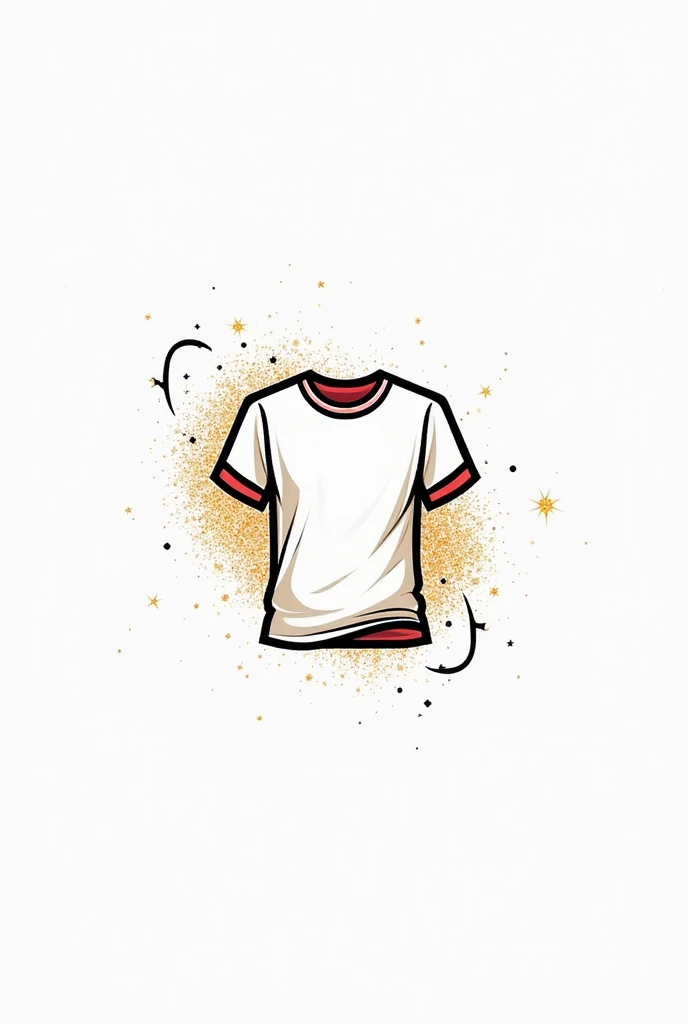 A physics course t-shirt that has stars on it and is white with pink details, black and gold.
