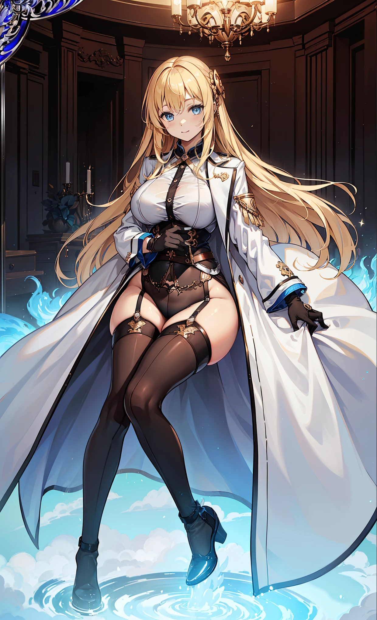 pointy ears，Beige hair，Bigboobs，Two legs，White knee-length stockings，（Princess cut hairstyle），short detailed hair，Sideburns have long hair，wearing round glasses，in library，looking at book，lendo livros，Deep V one-piece swimsuit，succubi