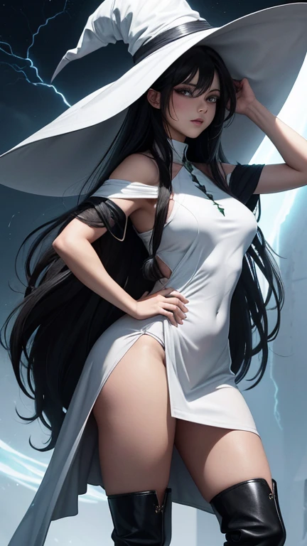 ((full body)), Beautiful ghost, peeling skin, ((black long hair)), pale glowing skin, enchanting and mysterious atmosphere, horror, cute, ((white ghost costume)),GtsGiga Gtscity,Rampage, Red eyes,plae skin,ghost like,sinster smrik,cityscape, fanasty, mature lady