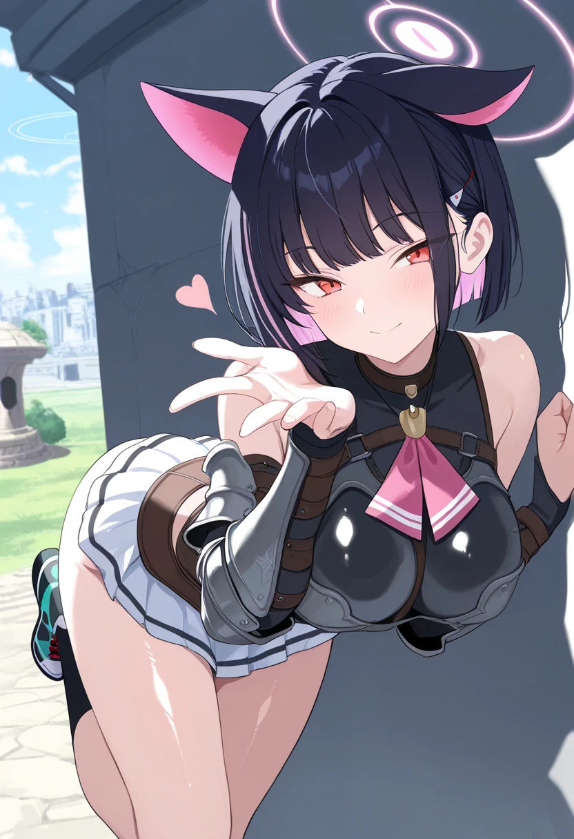 ((Image from below: 1.5)),(Huge breasts:1.8),blue sky,(((Black rabbit ears:2.0))),((black bunny girl:2.0)),brown eyes:1.5,beautiful detailed eyes,((A radiant smile:1.5)),((A bow tie:2.0)),Rabbit ears and a tie:1.5,sexly, beautiful, Big eyes, Droopy eyes, Anime-style image of a woman with rabbit ears and a black bodysuit,(black bunny girl:1.5),The best smile:1.5,((Wide Eyes:1.5)),(eye shadow:1.5),(Slightly red cheeks:1.5),(Plump lips:1.5), (strapless:2.0),(Light-reflecting latex:2.0),((Elbow-length black leather gloves:2.0)),Big beautiful eyes:1.5,Cute like an idol, Perfect Skin,((black leather opera gloves:1.5)),(black leather thigh high boots:1.5),((Black Hair:1.5)),((black eye:1.5)), ((Highest quality:2.0)),Perfect Anatomy,(((Highest quality:2.0))), 4K, masterpiece, Very detailed, Studio Lighting,Boob proportions, Fascinating anime, , Very detailed full body, Anime very detailed, Perfect body with realistic shading, have large breasts, Photorealistic perfect body, Smooth anime CG art