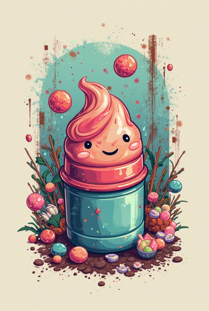A girl happily enjoying a bitten popsicle, the symbol of a refreshing summer brand, melting in her hand. The colorful stick and drips running down her chin add to the playful allure of the sweet treat. No words exchanged, just the satisfaction of savoring the moment. (Minimalist, Bold colors, Sunny atmosphere, Creativity, Tasteful).