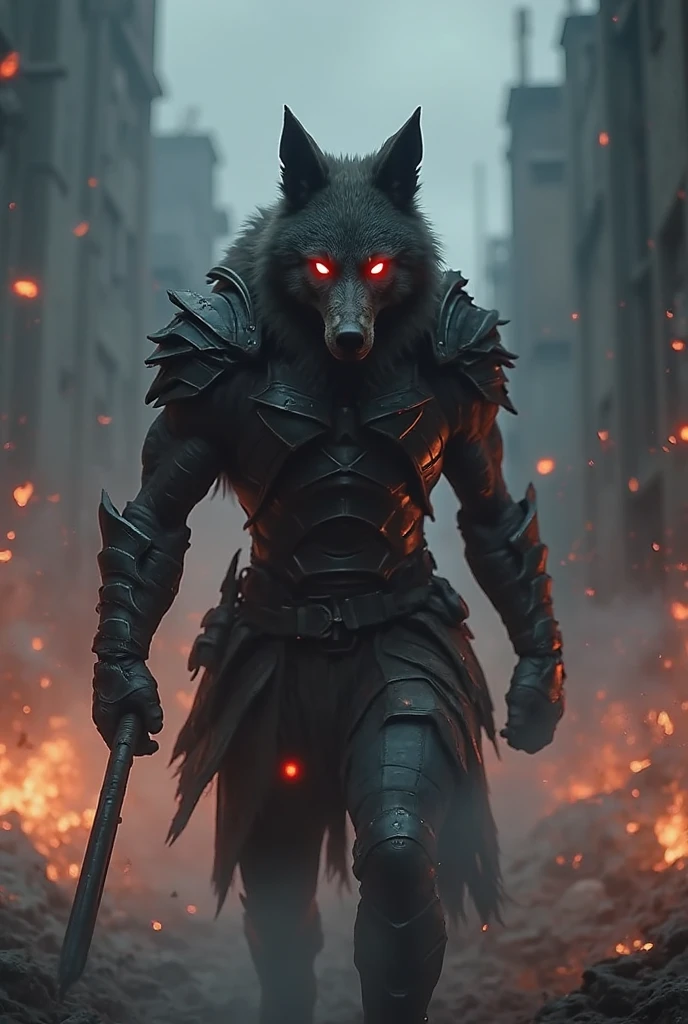 (Masterpiece:1.2),(Highest quality),(Superb details),(Ultra high resolution),(best illustrations)Highly detailed,film,cinema,realistic,Masterpiece,Cyberpunk strong demon wolf humanoid,Powerful,strong,Sky blue scarf,Big muscles,6-pack,wound,wound,bleeding,Weapon in hand,Dynamic Action Firehand,Mouth shouts,angry