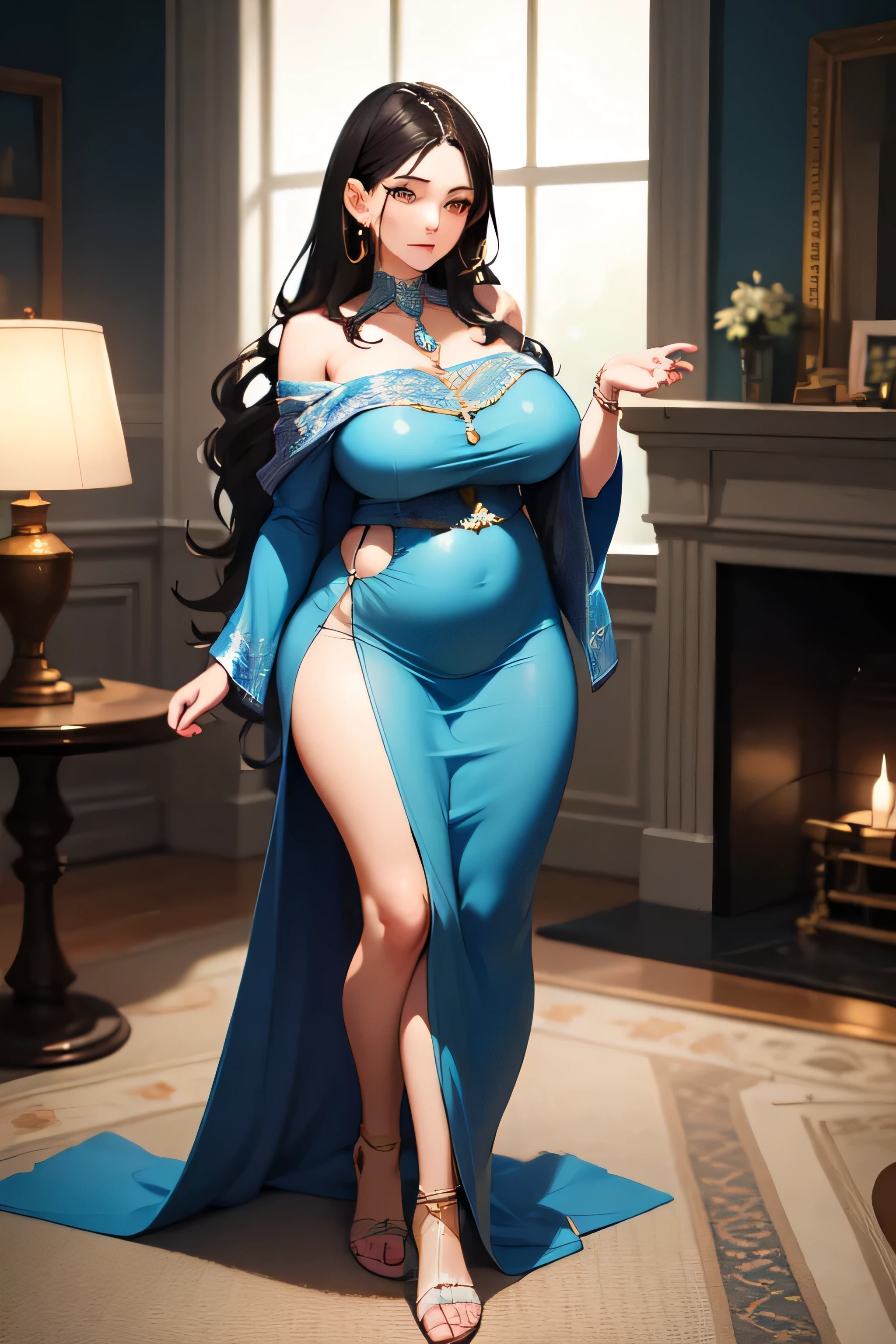 a close-up of a sexy extremely huge breasted busty woman in a blue dress with red details, medieval robes, vestido Mediovale. witch, dark blue and red, medieval clothes, medieval clothes, medieval clothes, royal dress, in long red or blue dresses, royal dress, estilo Mediovale, vestindo medieval clothes, manto de witch clássico, flowing cloaks, imposing cloaks, Mediovale, full body images with flowing robes ornate sexy outfit, huge breasts fetish photograph trending on DeviantArt
