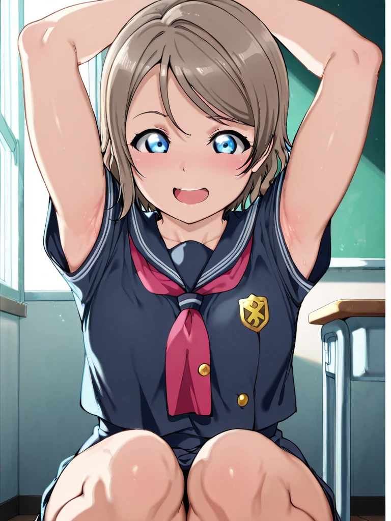 (((Card Captor Sakura))), Short Hair, (Navy blue school swimsuit:1.79), (14-year-old female junior high school student:1.47), The swimsuit is in close contact with the skin, (blush patience), ((Slender figure Beautiful Skin)), Highest quality, High resolution, masterpiece, (Beautiful vagina Beautiful clitoris), (With a 30-year-old mafia man, penis:1.4), Complete limbs, (Mating press:1.1), 1 Beautiful Girl, ((((penisが膣に入る)))), Spread your legs, ((Binding, Restrained by rope:1.1)), Dressed intercourse, (((Such a cute little face))), The fabric of the swimsuit is thin