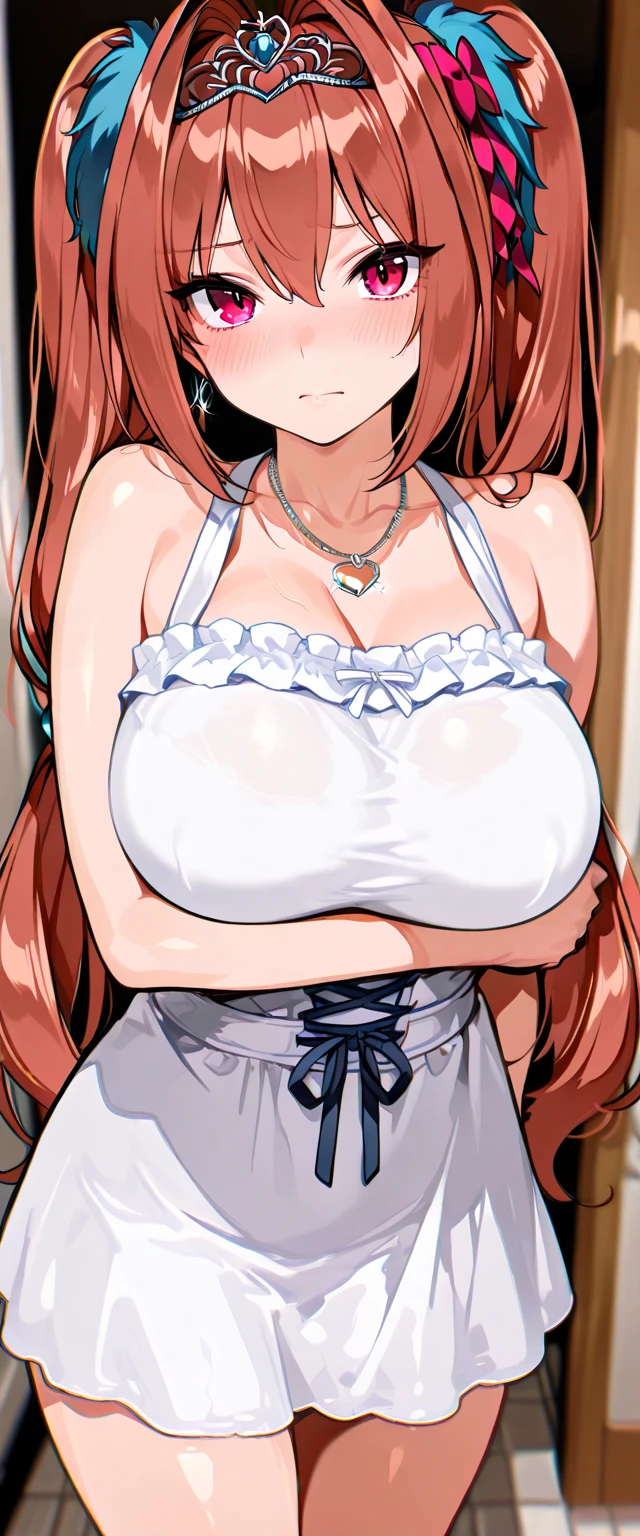 最high quality, High resolution, 〚(Anime screenshots), Anime Color, 2D, cheer up, Big eyes, Poolside, One girl, Karen Minazuki, masterpiece, 最high quality,  最high quality, Absurd, 最high quality, Super detailed, High resolution,One woman is 46 years old., Mature Woman, Mature Woman,sl1ngsh07, Big eyes, Red nose, 最high quality, Super detailed, HDTV, 8k wallpapers incorporating high-definition CG, Perfect Anatomy, Detailed hands, ((High angle))), (((pubic hair))((Full nudity))), (Dynamic composition), High-definition facial beauty, (Eye for details: 1.4), (Open your mouth), (Wet body)), Glowing Skin, Fine skin, Fine hair, Sparkling、Adult women、Very delicate and beautiful、Amazing、finely、masterpiece、Super detailedな、high quality、masterpiece、最high quality、Barefoot、Full nudity、No clothes、Raise your arms、Leg spread、Adult women、Barefoot、No clothes、Full nudity、Excellent anatomy、sexual behavior、masterpiece、Sex、Spread your legs、masterpiece、There is a man、Guy and girl、Mating、Woman riding man、On the bed、Insert、Naked Man、Ｈscene、、Mating、40 years old、Open your mouth wide、Anime cel style、The body is restrained by chains、Surrounded by men、Mature Woman