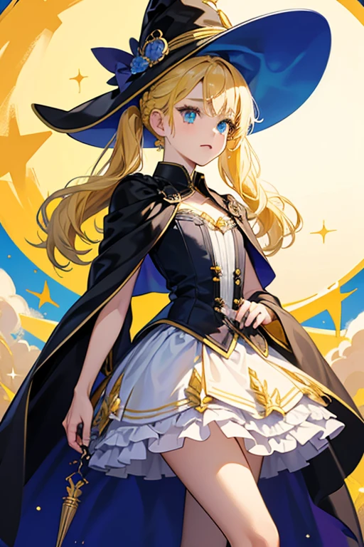 1girl, Cagliostro, long hair, CagliostroHalloween, thighhighs, orange bowtie, orange skirt, halloween costume, hood, black cape, skirt lift, panties, blush, night, outdoors, Masterpiece, best quality, detailed background, intricate details, detailed, <lora:CagliostroLORA:0.8>