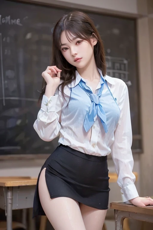 resolution, 1 girl, Watching the audience,Young beautiful Japanese woman, Super cute face, Gorgeous appearance, big breasts,Long Bob Hair,smile,(school uniform:1.3),Beautiful Eyes,(It&#39;s windy:1.3), 混雑した道をsmileで歩く,Glossy lips, Double eyelids on both eyes, Natural Makeup, Long eyelashes, 艶やかで滑らかなライトブラウンのLong Bob Hair, Asymmetrical bangs, Glowing Skin, Center image, 高resolution, High Detail, Detailed hairstyle, Detailed face, Great cinema lighting, Octane Rendering, Vibrant, Surreal, Perfect limbs, Perfect Anatomy, Spreading hair、Slender beauty:1.4、((Saggy breasts:1.4))、Chest exposed、slim abs、Curved Waist、(smile:1.2) 、(Pleated kirt lifted:1.2))、Slender and long beautiful legs、Open your feet wide、(Sheer black stockings:1.2)、(Lace panties:1.2、Beautiful pussy exposed、Open up、pussy creampie、pubic hair:1.4)、(From below:1.2)、Backlight、