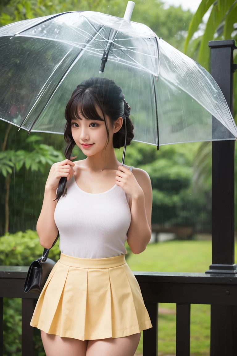 Busy days々in、グラビアアイドルの彼女teeth仕事からの帰り道、I got soaked in the sudden rain。Brown hair wet with raindrops、Her stylish white top and white flared skirt、And her black pantyhose got soaked with water.。My nipples are transparent。彼女teeth雨に濡れながらも、元気な笑顔で雨inを歩いています。Passers-by々teeth、I was drawn to her beautiful posture and positive energy.、彼女の周りにteeth雨inでも輝くような雰囲気が広がっています。A surprising side of her、Adds drama to everyday life