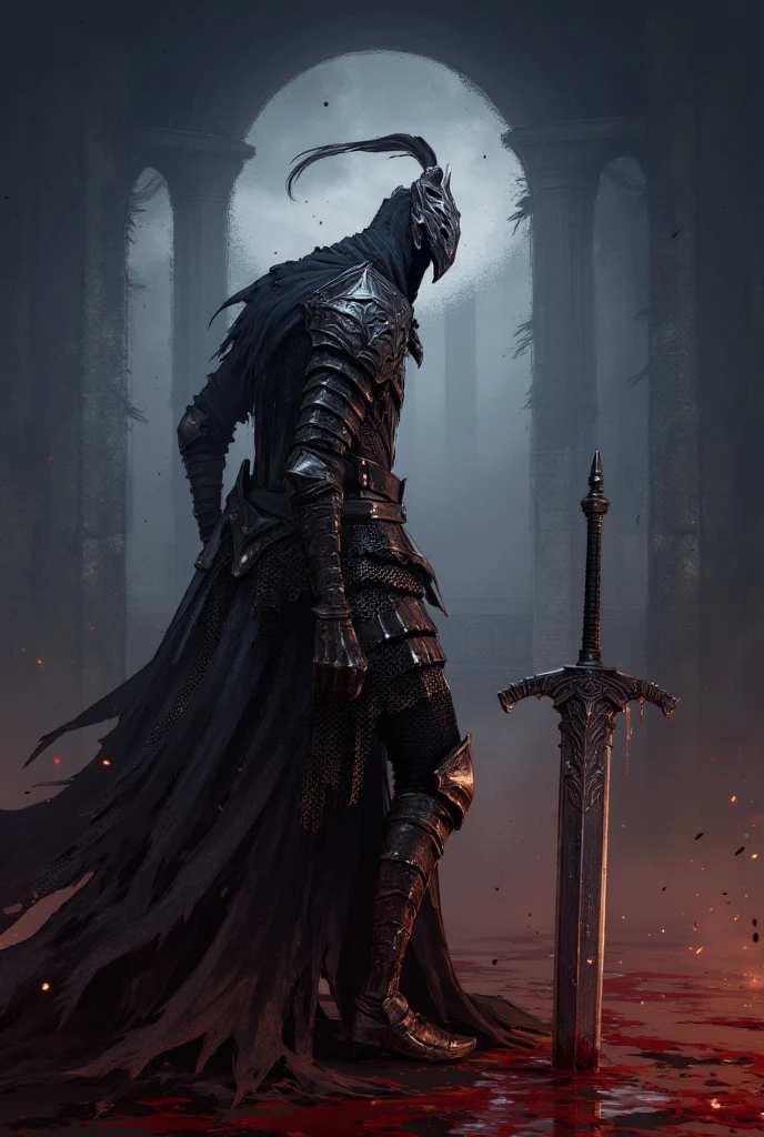 (photo, realistic), (soulsborne),
female, monster, warrior, (detailed skin texture:1.2), messy hair, glowing eyes,
warrior outfit, helmet, greatsword, dark magic,
high quality, film grain, depth of field,