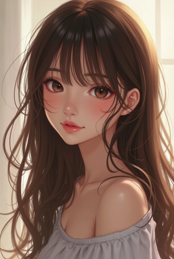 Highest quality, Face Focus, Soft Light, Ultra-high resolution, (Realistic:whole body), RAW Photos, 1 Japanese girl, alone, cute, Beautiful face in every detail, ((Firm and shapely C cup breasts)), (High resolution detail of human skin texture), (Wavy short hair), ((Neat bangs:1.5)), Wear a camisole, Nipples, On the bed、Lying down、((Both arms behind the head)), ((Small and beautiful pink areola)), (Portraiture)