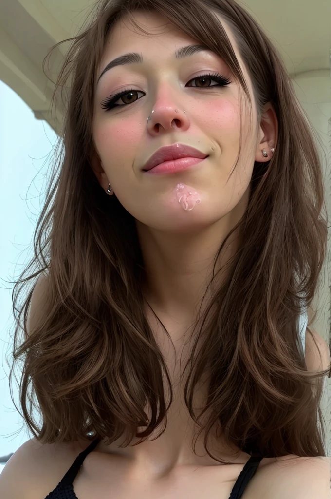 naked girl, cum in mouth, seduce pose, horny face, white cum, sexy and hot, jortega, face covered in semen, cohf, woman covered in semen, 30DE31FF