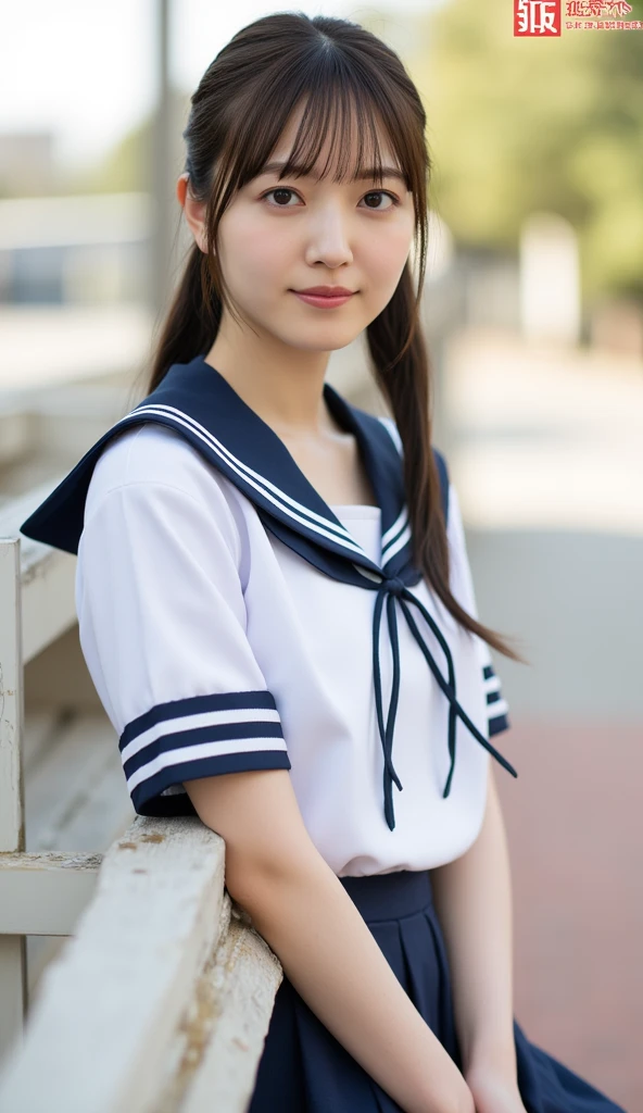 ((((((17 years old))))))、(Aya Ueto : 0.8)、(((A charming face)))、(((Young face)))、(((beautiful girl)))、(((A beautiful woman)))、Beautiful woman、Cute woman、((Innocent face))、((Smile))、((Ultra-detailed face))、((Detailed lips))、((Detailed eyes))、((double eyelid))、(((Beautiful Face)))、(((Beautiful, well-shaped eyes)))、(((Beautiful, well-shaped lips)))、Very Short Hair、ponytail、Pixie cut、BREAK、BREAK、(((Wearing a sailor uniform)))、BREAK、8 heads、(((slender)))、(((Slim body)))、(((Thin body)))、(((Slim woman)))、(Flat Chest:1.5)、BREAK、Photographic quality、Natural light、(フォトRealistic:1.4)、(Highest quality:1.2)、(Ultra-high resolution:1.2)、8K、RAW Photos、Realistic、High Detail、Film Grain、Detail Skin、Symmetrical、Delicate skin、Real human skin、pores、Super detailed、Detailed、(masterpiece : 1.2)、Thin face、Sharp Face、Small Face、Small face、Narrow shoulders、Small shoulders、Small shoulders幅、Slim shoulders、Narrow shoulders幅、Beautiful Japanese Woman、Beautiful Korean Woman、Slim womanモデル、Young Gravure Idol、Realistic young gravure idol、Young Sensual Gravure Idol、Young Pretty Gravure Idol、Japanese Model、Young Gravure Idol、((From the knee up)) 、(arms behind back:1.3)