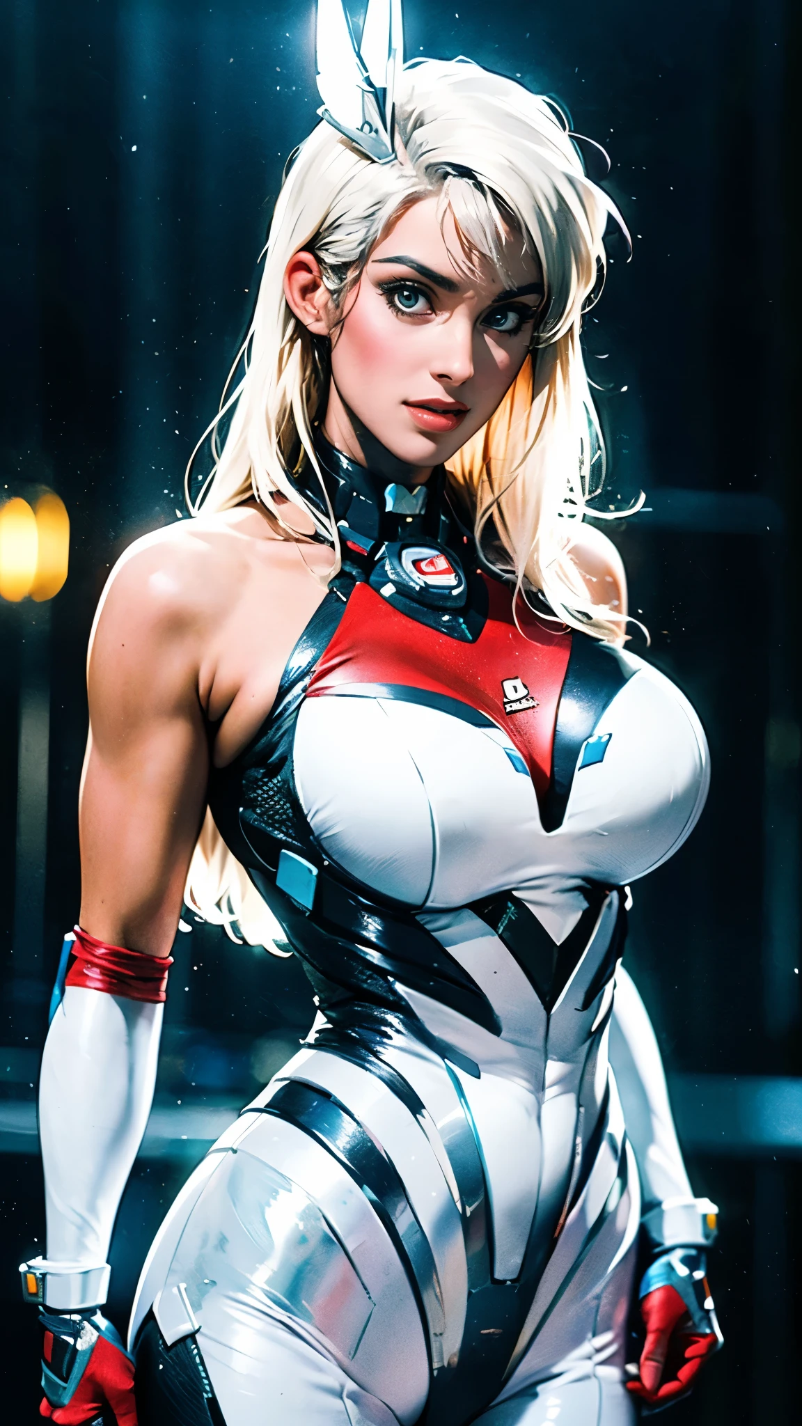 masterpiece, best quality, a beautiful woman with long shiny hair, choppy bangs, delicate face, passionate gaze, perfect smille, blush, seductive expression, tall and fit figure, perfect body, perfect skin, seductive pose, sexy Futuristic Technological Nanogel Clothing, the color scheme is primarily White with Green accents, this character embodies a finely crafted sexy beauty, exquisite and mature art Style, goddess, feminine, exquisite photography, depth of field, bokeh, photorealistic, even and soft lighting on face, dramatic, high definition, highres, ultra detailed, professional photo, perfect body proportions, anatomically correct, symmetrical face, extremely detailed eyes and face, perfect eyes, high quality eyes, creativity, RAW photo, UHD, 32k, portrait lighting, cinematic lighting, (masterpiece-anatomy-perfect:1.2)