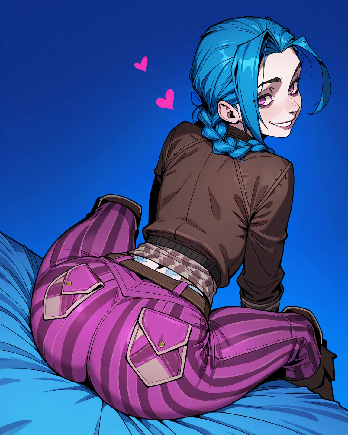 Futanari, maeve from paladins, grabbing the camera and focusing on his between his legs, bulto en la tanga, bulto de polla erecta,