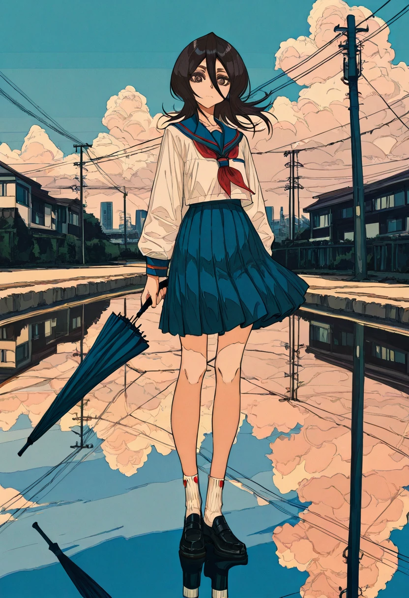 Seaside、Sanctuary、Dazzling Light、Many towers in the distance、Big Moon、metropolis、Tall buildings、Looking up at the stars、water、Midnight、Moon、Blue light、sky、sea、Nsfw、masterpiece, high quality, 4K, HDR,, Stable Diffusion prompt:  schoolgirl with short、brown hair and red-framed glasses, wearing a white blouse and navy skirt, white panties visible, navy socks and brown loafers, in a state of arousal and trembling with sexual climax,simple illustration style, In a nichijou (everyday life) Setting Image generation AI model used: Stable Diffusion (eleet- model)

id: i2