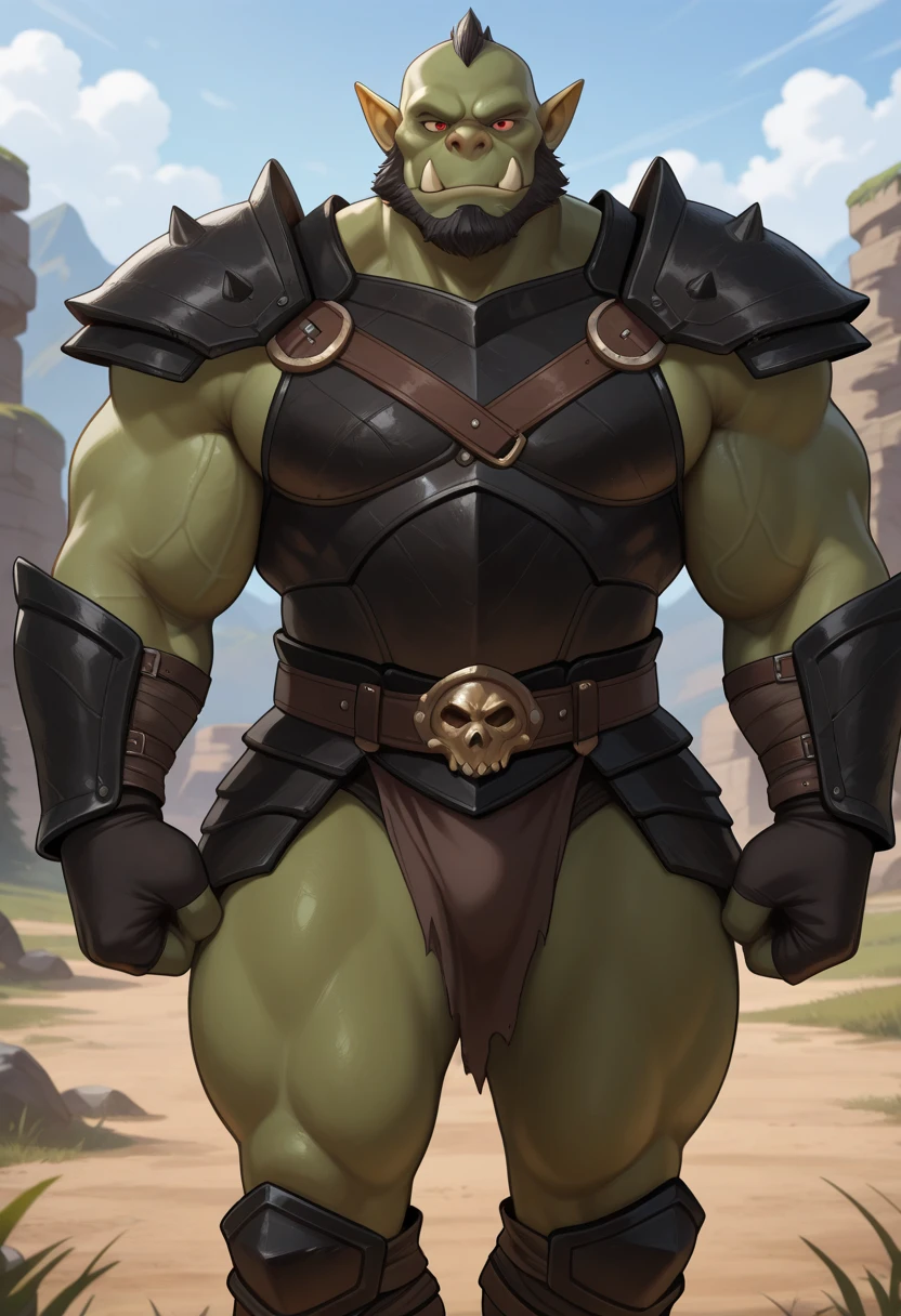 score_9, score_8_up, score_7_up, solo, male focus, bulk male, orc, green skin, tusks, beard, outdoors, micro armor , shoulder armor, breastplate, upper body, closed mouth, pauldrons, night, night sky , (( micro black briefs )) , full body , boots , laying spread legs , legs up , massive ass