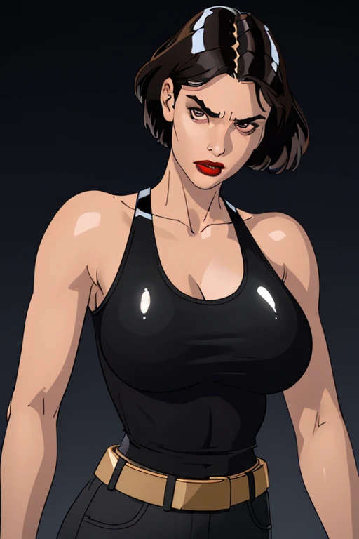 A closeup of a woman in a black swimsuit posing for a photo, krenz cushart and digite germe, fofosexyrobutts, digite germe and ilya kuvshinov, ilya kuvshinov and digite germe, digite germe Greg rutkowski _ Greg, Adam Hughes, Otto Schmidt, por Oliver Sin, Chris Moore. digite germe