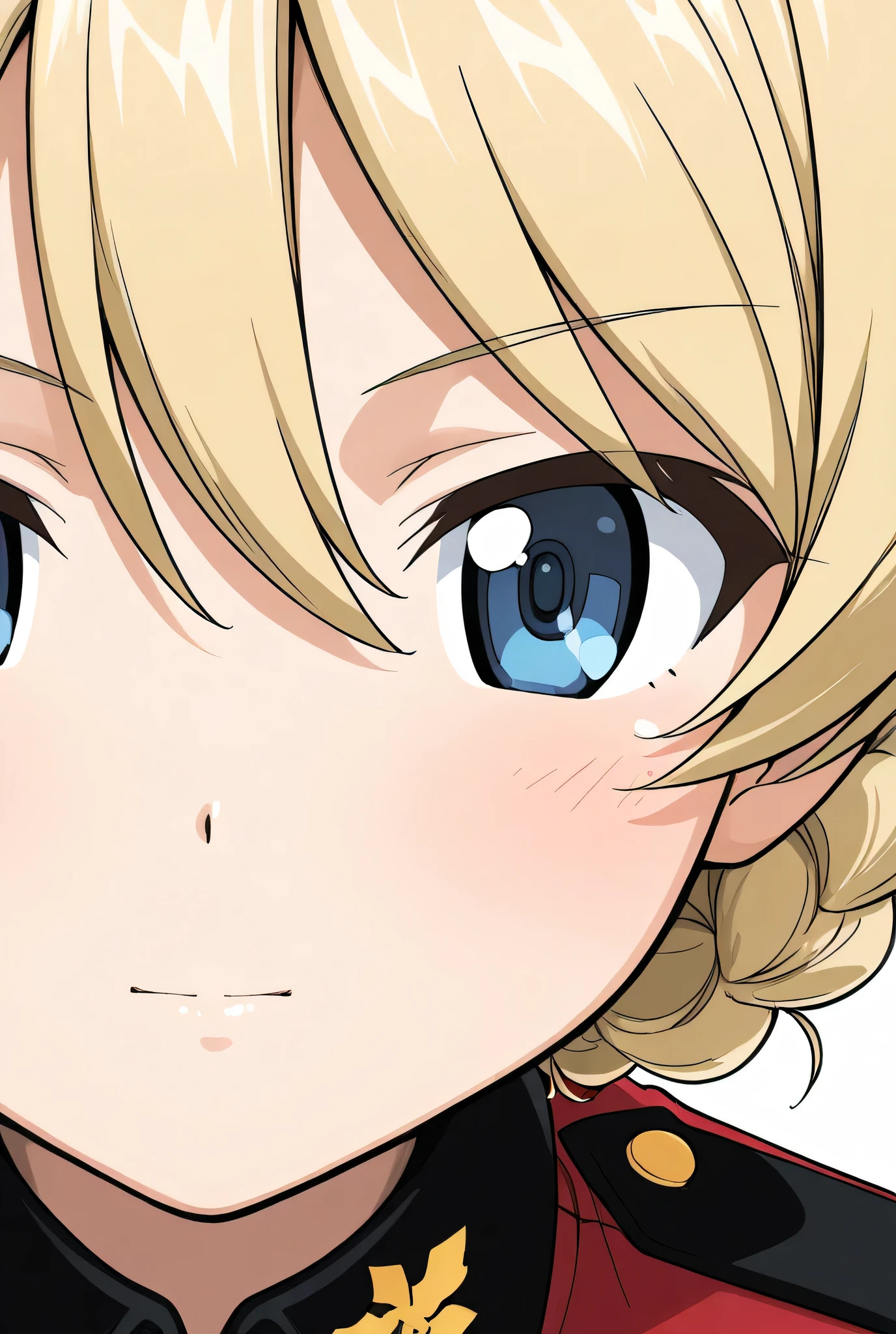 darjeeling \(girls und panzer\),st. gloriana's military uniform,ground,face focus,front view,looking at viewer,