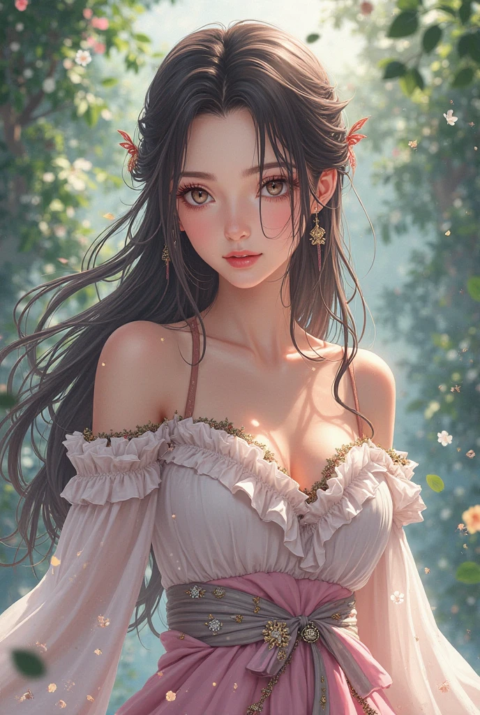 Masterpiece, best quality, high quality, very detailed CG unified 8k wallpaper, beautiful and generous 23 year old girl, delicate collarbone, sexy charming pose, excellent texture white shirt, sky blue high slit skirt, high detail, dramatic, art midway --auto --s2