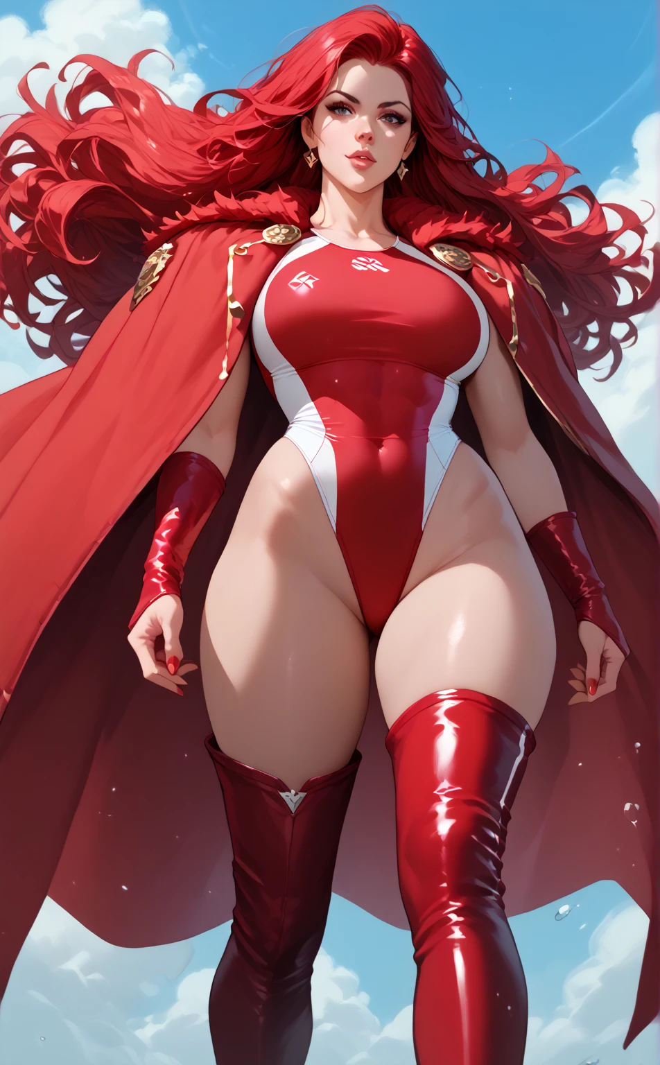 a close up of Mei Terumi from Naruto with red hair, sexy body, large breasts, beautiful character painting, guweiz, artwork in the style of guweiz, red haired deity, by Yang J, epic exquisite character art, stunning character art, by Fan Qi, by Wuzhun Shifan, guweiz on pixiv artstation