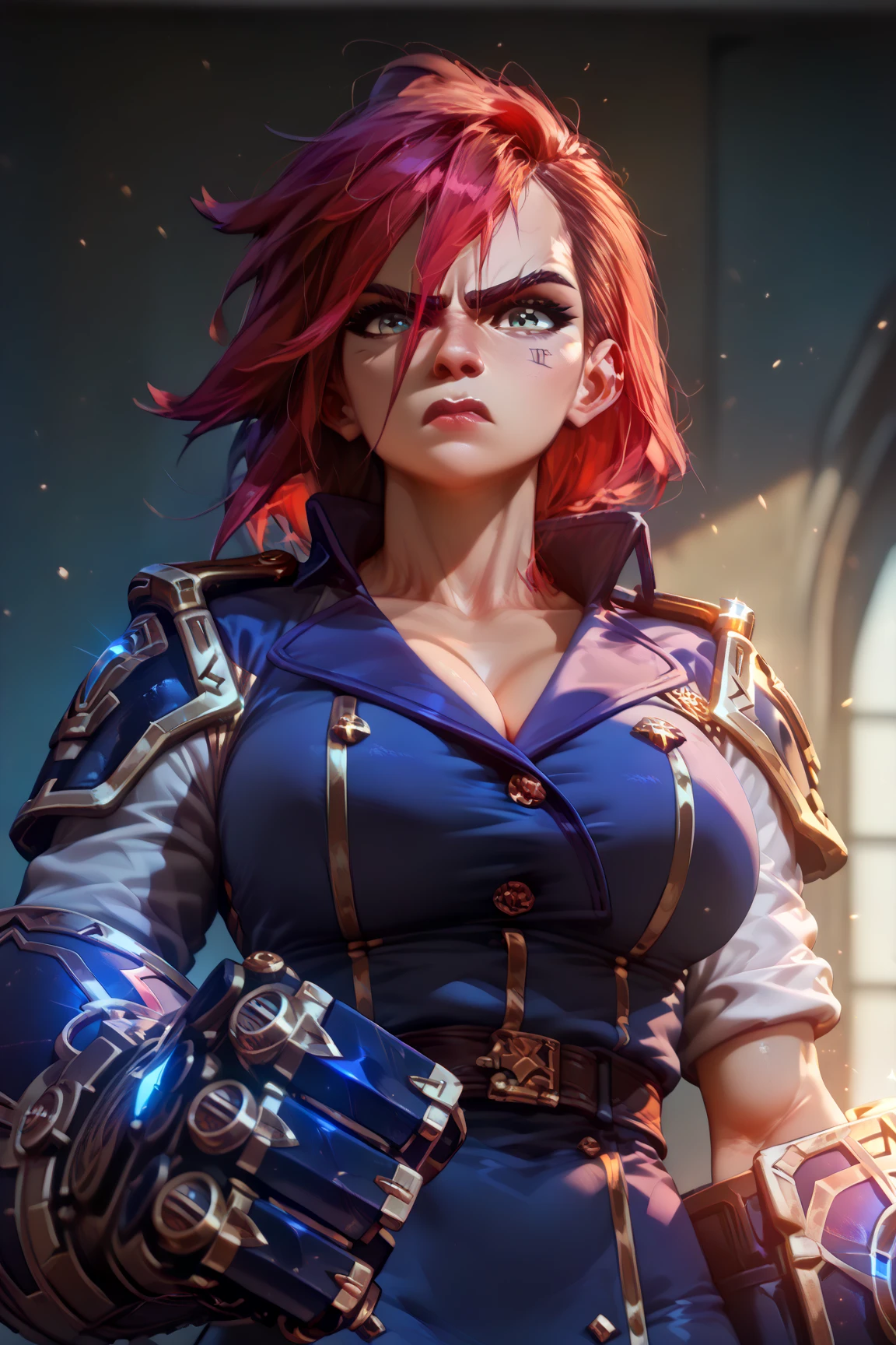 Ultra realism, ultra resolution, HDR, Photo realism, Female 20s, Medium breasts, Medium hips, Full body, Red curly hair, In ninja outfit, Kitana (MK), Greece, Fighting, Red curly hair, 8k