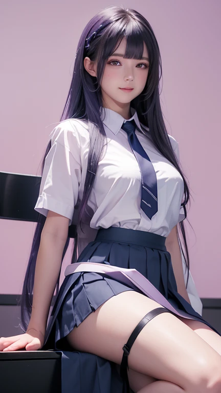 See-through sailor suit、Big Tits、Transparent nipples、Sheer skirt、pantyhose/stockings、teacher、classroom、School、Pussy line、Purple Hair