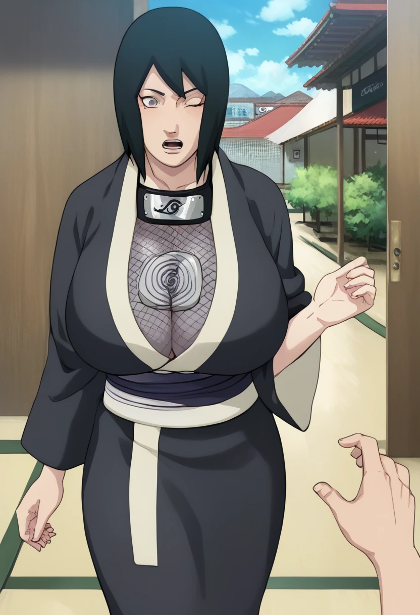 (((long detailed hair))))((Hinata Hyuga))))(((Emotional movement)))),Transparent top(((Emotive expressions, (((big cleavage breasts,))), ))))model pose, Lace,((((Forehead))))in a colorful fantasy realism style, Realistic hyper-detail, cute cartoon design, a loving smile with lips parted,alternate hairstyle, hair slicked back, diagonal bangs, Blunt bangs, sweeping bangs, (((Hyuga eyes))),,The clothes are gorgeous and intricate,The background is complex and cumbersome,symmetrical eyes,8K,a sense of atmosphere,on cheongsam,Show your figure,Red lip stain,Hairpins hang gorgeously,Roses bloom,Excellent figure,The proportions of the body and head are coordinated,独奏((((校服))))