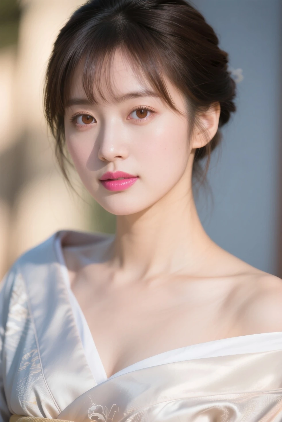(highest quality,8K,masterpiece),studio photography,gray background,Low - Angle,portrait,high school girl,
Very beautiful beautiful girl,fine skin,realistic skin, lip gloss,rouge,
very short hair,pixie cut,
big earrings,
big breasts,thighs,emphasize cleavage,