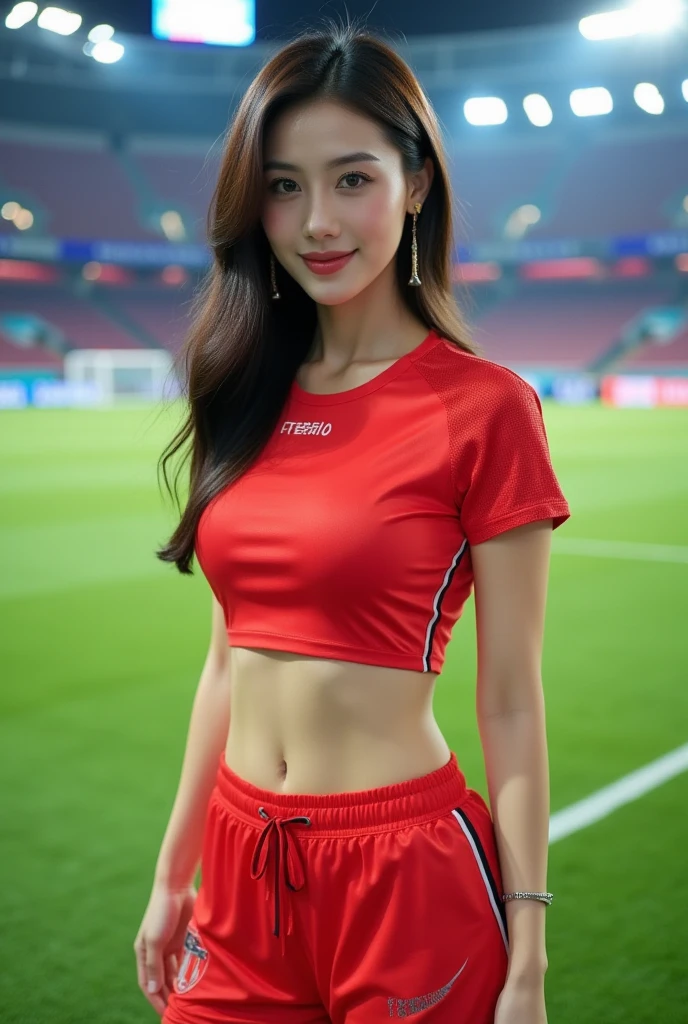((Best Quality, 8K, Masterpiece: 1.3)), 1girl, Slim Abs Beauty: 1.3, (Hairstyle Casual,Super Big Breasts: 2.5), Dress: 2.5, Super Fine Face, Delicate Eyes, Double Eyelids, Smile,Korean Girl,,Ponytail Black Hair,Tight Wet Red Shirt And Torn Wet White Mini Pants Outfit,On The Volleyball Field,And Playing On A Volleyball,(nsfw:1.5),NSFW,