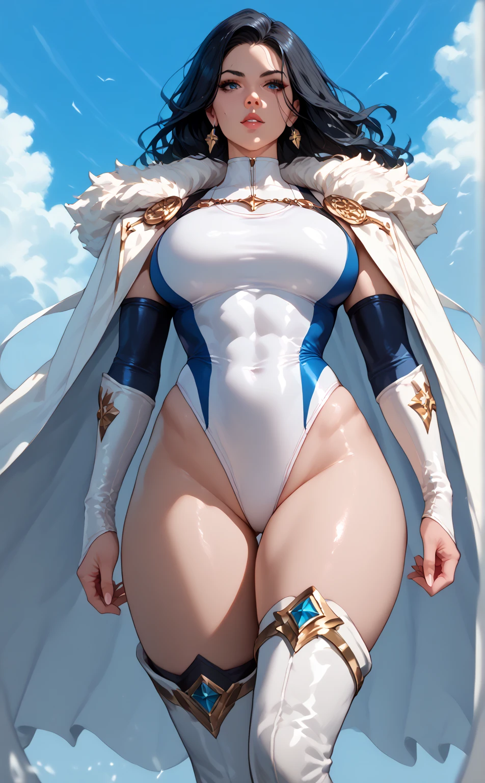 Hot asian warrior queen, ((fit)), strong, (((japanese))), (japanese facial features), (japanese body shape), glossy eyes, ((((beautiful)))), looking straight, sexy, (serious expression), stoic, ((oriental)), ((hyper sexualized)), raunchy, hourglass body, ((sexy)), (((mostly naked))), from the front, holding a spear, ((perfect)), (feminine), walking dramatically, hips swaying, bottomless, gold belly chain, japanese armored corset, japanese armored thigh highs, japanese armored sleeves, camel toe, naked sexy hips, japanese breast curtain, japanese high rise thong, japanese billowing cape, japanese armored shoulder pads, japanese helmet, voluptuous round juicy , underboob, voluptuous round ass, wide naked hips, hip cleavage, full shapely body, curvy, ornate japanese jewelry, vibrant aura, smooth shiny skin, (sexy lighting), cherry blossom battle background, smooth clean lines, ultra textured, ultra detailed, highest resolution, maximum quality, max detail, vivid colors, max texture, energetic composition, dramatic lighting, crystal clear, d perspective, high contrast, seamlessly blended, photorealistic rendering, chromatic aberration, subpixel precision, bokeh effect depth art, anamorphic perspective, hdr high dynamic range, spectral color graded, photometric lighting