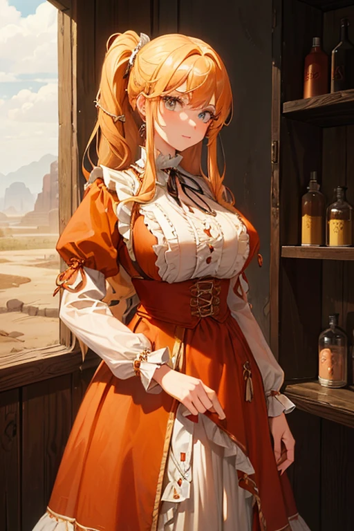 (ultra detailed background, detailed background), absurd, highres, ultra detailed, extremely detailed, 1girl, (bouquet of flowers: 1.3), (zentangle: 1.2), (geometric: 1.2), (colorful), (1girl), (sexy girl), alone, (((face and eyes detailed))),(((light green eyes)),(((long straight loose hair)),((soft orange hair)),((extremely red coat)),((brown boots)),((white clothes)), ((brown girdle)),((brown bag)), holding a magic book, 8k, high quality, full HD,