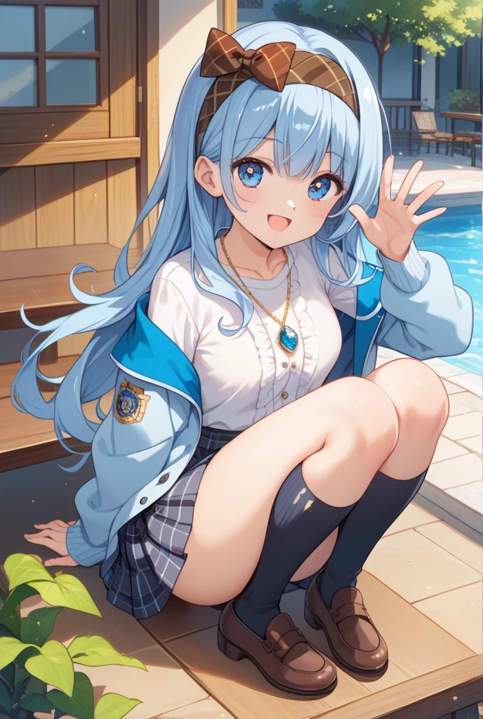 (best quality, highres, high quality), (masterpiece), goddess, 1girl, solo, (Kobo), cute face, perfect fingers, aqua eyes, point earrings, multicolored hair, school uniform, crossed legs, classroom, looking at viewer, nude nsfw anal